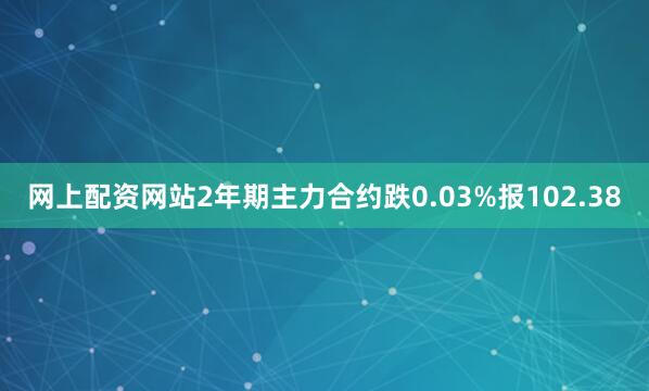 网上配资网站2年期主力合约跌0.03%报102.38