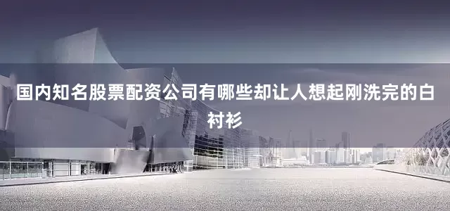 国内知名股票配资公司有哪些却让人想起刚洗完的白衬衫