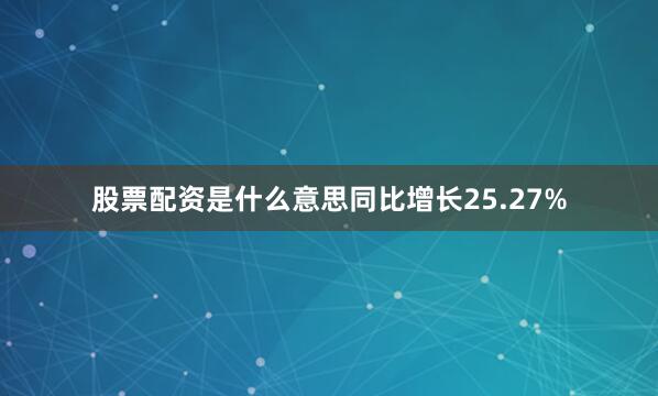 股票配资是什么意思同比增长25.27%